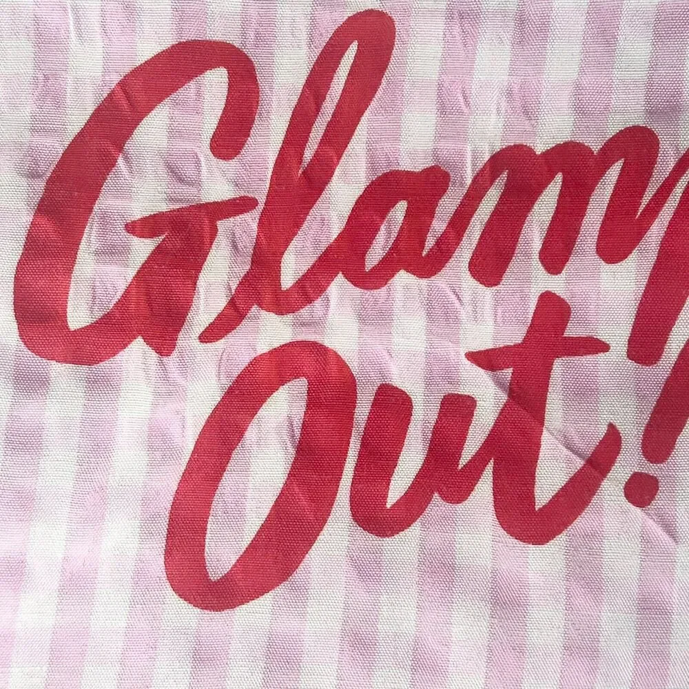 Sephora Glamp Out Check Gingham Drawstring Cloth MakeUp Delicates Travel Bag New